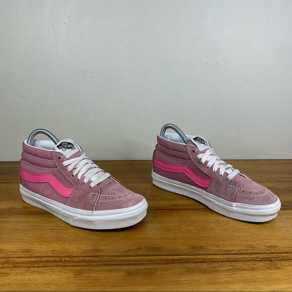 Vans Sk8-Hi Two Tone Pink Suede Womens Sneaker Size 5.5 - Picture 4 of 9